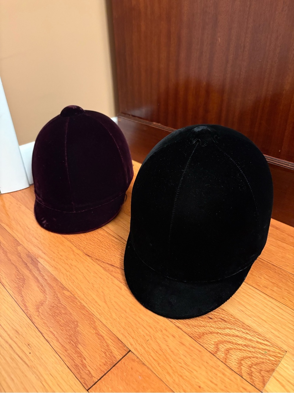 Velvet Equestrian Helmets -Set of Two Collector or Vintage Prop
